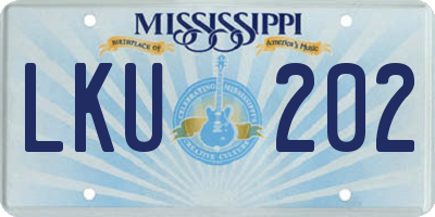 MS license plate LKU202