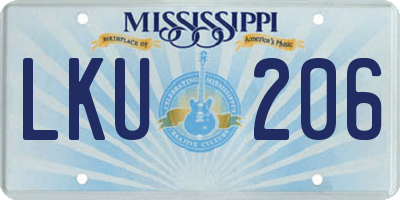 MS license plate LKU206
