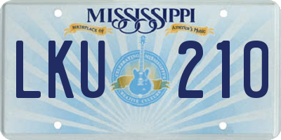 MS license plate LKU210
