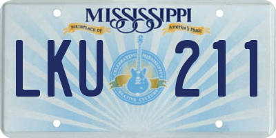 MS license plate LKU211