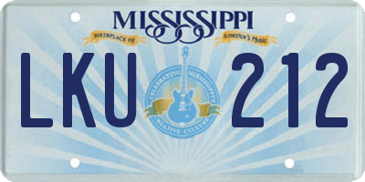 MS license plate LKU212
