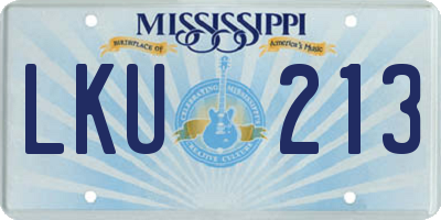 MS license plate LKU213
