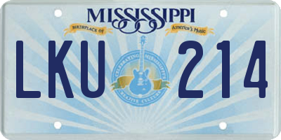 MS license plate LKU214