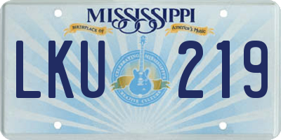 MS license plate LKU219