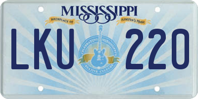 MS license plate LKU220
