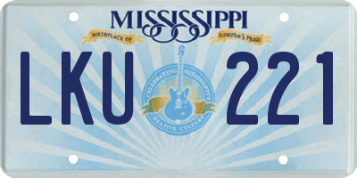 MS license plate LKU221