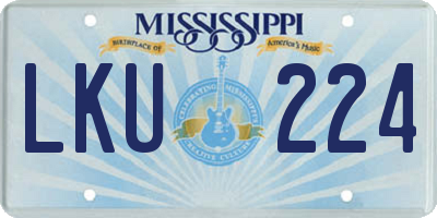 MS license plate LKU224