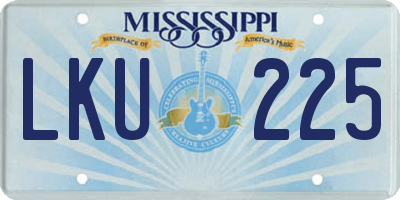 MS license plate LKU225