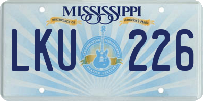 MS license plate LKU226