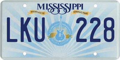 MS license plate LKU228