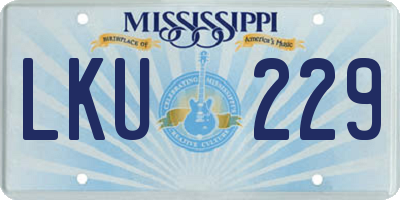 MS license plate LKU229