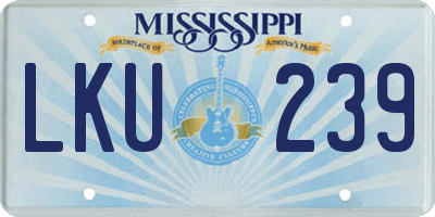 MS license plate LKU239