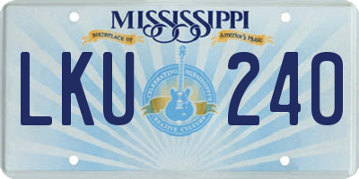 MS license plate LKU240