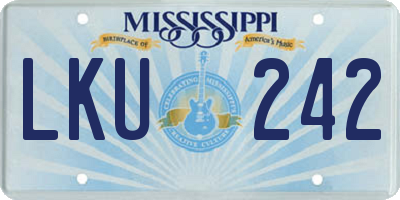 MS license plate LKU242