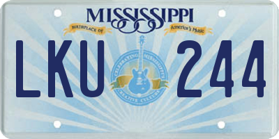 MS license plate LKU244