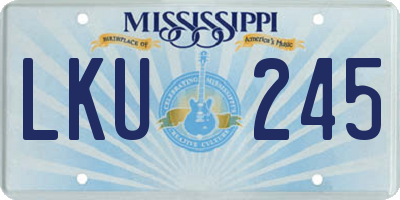 MS license plate LKU245