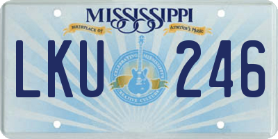 MS license plate LKU246