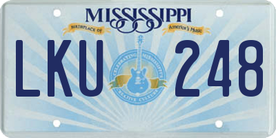 MS license plate LKU248