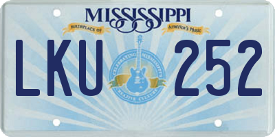 MS license plate LKU252