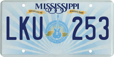 MS license plate LKU253