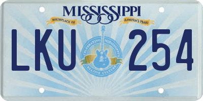 MS license plate LKU254