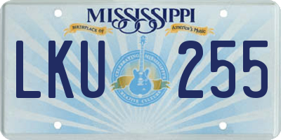 MS license plate LKU255