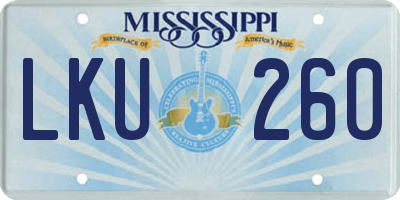 MS license plate LKU260