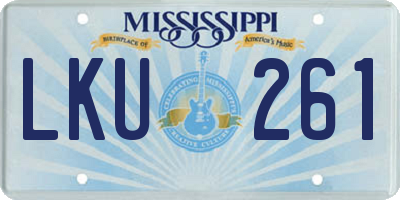 MS license plate LKU261
