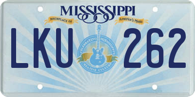 MS license plate LKU262