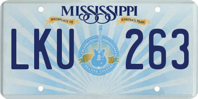 MS license plate LKU263