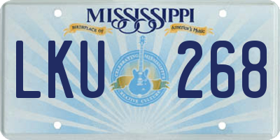 MS license plate LKU268