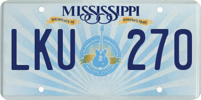 MS license plate LKU270