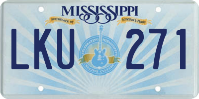 MS license plate LKU271