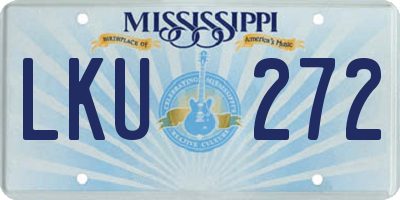 MS license plate LKU272
