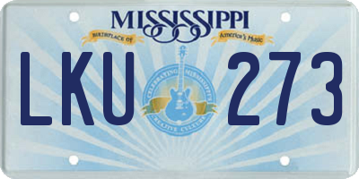 MS license plate LKU273