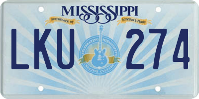 MS license plate LKU274