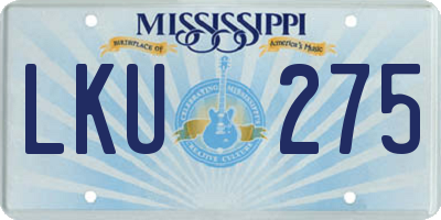 MS license plate LKU275