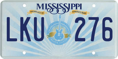 MS license plate LKU276
