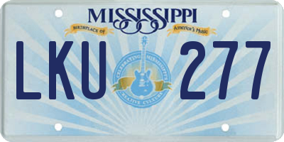 MS license plate LKU277