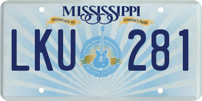 MS license plate LKU281