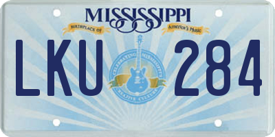 MS license plate LKU284