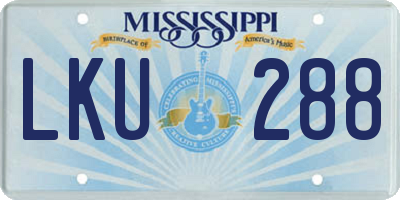 MS license plate LKU288
