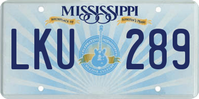 MS license plate LKU289