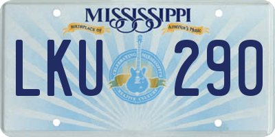 MS license plate LKU290