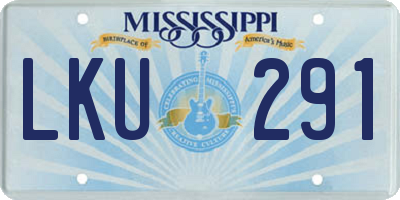MS license plate LKU291