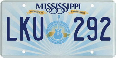MS license plate LKU292