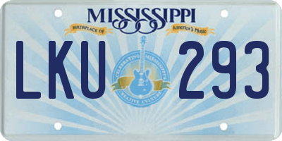MS license plate LKU293