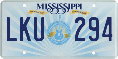 MS license plate LKU294