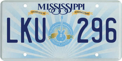 MS license plate LKU296
