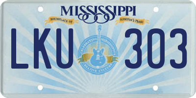 MS license plate LKU303